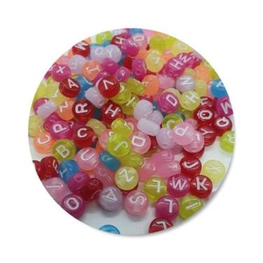 Imagem de Missanga Letras Redonda 7mm - Comercial Apetrechos, Translucida