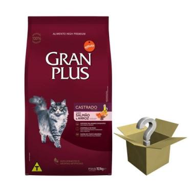 Imagem de Ração Gran Plus Gatos Castrados Salmão e Arroz - 10,1Kg + Surpresa