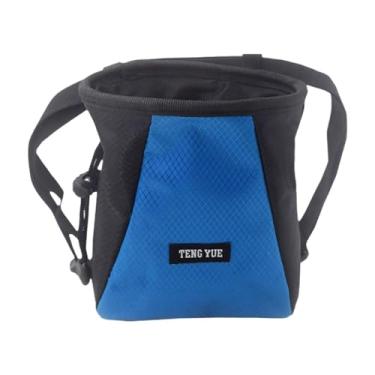 Imagem de Deevoka Bolsa de giz para escalada com cordão, bolsa de armazenamento leve, organizador para boulder, levantamento de peso, pole dance, treino, academia, Preto