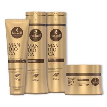Imagem de Kit Haskell Mandioca Shampoo Cond Mascara E Leave 300ml