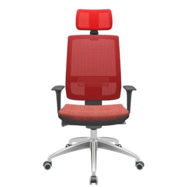 Imagem de Cadeira Office Brizza Tela vermelho Com Encosto Assento Concept Rosé A