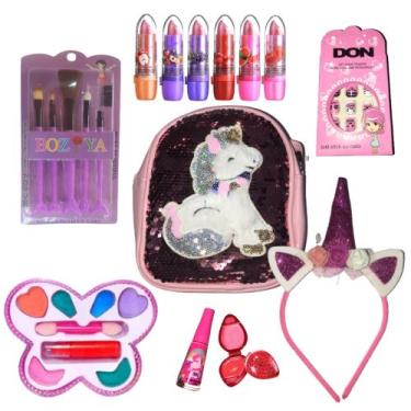 Imagem de Kit Maquiagem infantil com Bolsinha de Unicórnio  - Febela