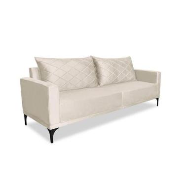 Imagem de Sofá 3 Lugares Eros Veludo Bege 180 cm - Modern