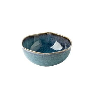 Imagem de Tigela de cerâmica de formato especial de 16,5 cm, fruteira simples e exclusiva - azul