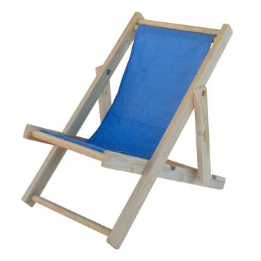 Imagem de Cadeira Espreguiçadeira Dobrável Infantil Madeira Maciça Natural com Tecido