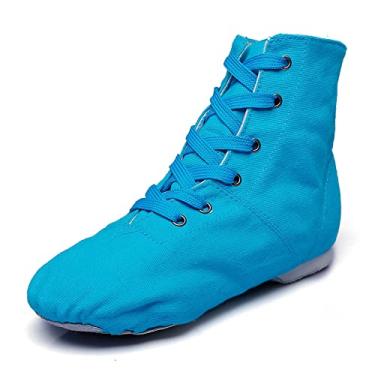 Imagem de MSMAX Jazz Tênis de dança botas de treino de dança, Azul, 11 Narrow