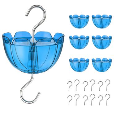 Imagem de Pacote com 6 alimentadores de beija-flor, protetor de formigas, fosso grande para comedouros de beija-flor, acessórios para uso ao ar livre à prova de formigas, protetor de formigas para torcer e