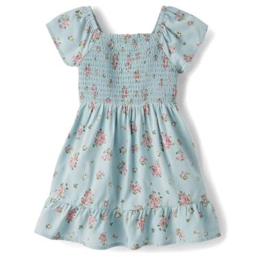 Imagem de The Children's Place Vestidos casuais de manga curta para bebês meninas e crianças pequenas, Azul escuro, 5 Anos