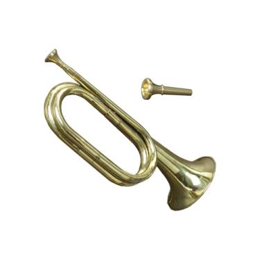 Imagem de Milageto Trompete Instrumento Musical Retro Ouro Cobre Dourado Instrumento de Latão Trompete para Atmosfera de Festival
