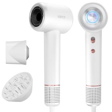 Imagem de HRYCF Secador De Cabelo Alta Velocidade ｜ Do Ar Nível Profissional Salão, Cuidado Com O Íons Negativos Design Silencioso Adequado Para Cabelos Grossos/Modelagem Bico E Difusor, Vida Útil Motor Dupla