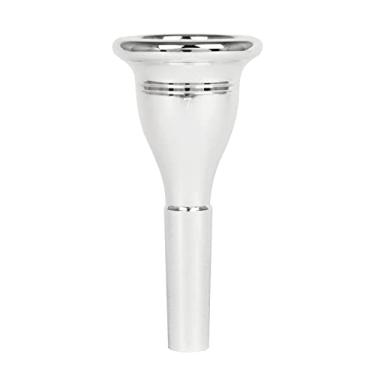 Imagem de LiebeWH Bocalista de Tuba Construção de Latão Prata Banhada 7 Trompete Sólido Bocal para Iniciantes (Prata)