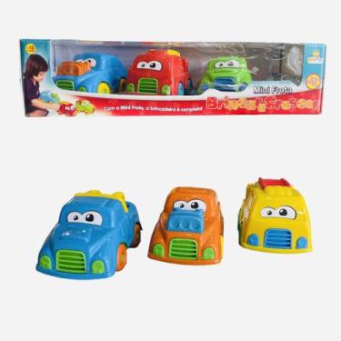 Imagem de 3 Carrinho Bombeiro Pick Up Sport Brinquedo Infantil Bebê - Divplast