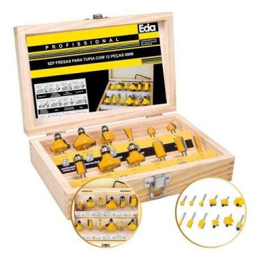 Imagem de Jogo De Fresas Tupia Para Moldura Chanfro 12 Peças Eda 9zp