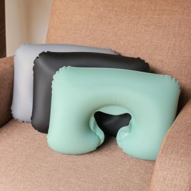 Imagem de Almofada Travesseiro Protetor de Pescoço Ortopédica Inflável - Verde