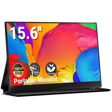 Imagem de Ingnok Monitor portátil, extensor de tela ultrafino IPS FHD 1080p IPS de 15,6 polegadas com capa inteligente, tela portátil para laptop Mac, PC, Xbox, Switch PS