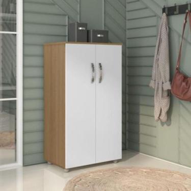 Imagem de Armário Baixo Multiuso Pandariam amendoa branco - CASA H