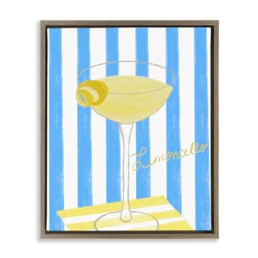 Imagem de Stupell Industries Limoncello Citrus Drink Brown Emoldurado Tela Flutuante Design de arte de parede por EMILY NAVAS, 21 x 17