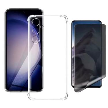 Imagem de Capa Anti-Quedas Compatível com Samsung A56 [Capinha com Proteção para Câmera e Bordas] e Película Privacidade Hidrogel