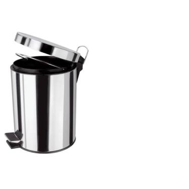 Imagem de Lixeira Aço Inox 5 Litros Banheiro Cozinha Pedal C/ Tampa