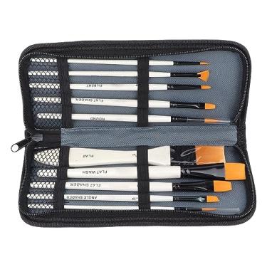 Imagem de Pincéis de tinta a óleo profissionais Definir premium de nylon de nylon de ouro maçaneta de madeira de alumínio Artista de pincel artista para guache de acrílico pintura aquarela