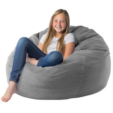 Imagem de Capa de cadeira premium de veludo cotelê para armazenamento de animais de pelúcia (sem enchimento) para organizar brinquedos de pelúcia ou saco de feijão de pelúcia têxtil para adultos, adolescentes