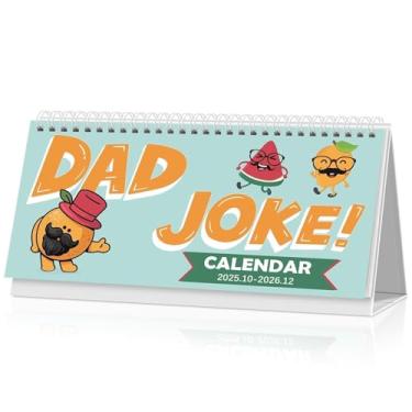 Imagem de Calendário de mesa 2025-2026, calendário de mesa com piadas de papai 2025, outubro de 2025 a dezembro de 2026, 15 meses, pequeno calendário dobrável, calendário de mesa para escritório ou casa