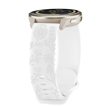 Imagem de HQzon Pulseira de relógio de 22 mm compatível com Garmin Vivoactive 4/Venu 3/Venu 2, pulseira de relógio com estampa de girassol compatível com Forerunner 265/965/255/955/745 para mulheres