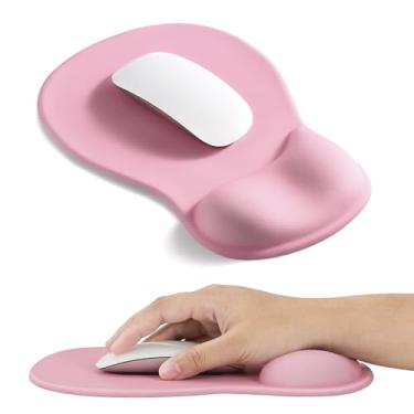 Imagem de EooCoo Mouse pad ergonômico com suporte de descanso de pulso em gel, design côncavo médio, alivia a dor no pulso, base antiderrapante para laptop, computador, acessórios de mesa de escritório para