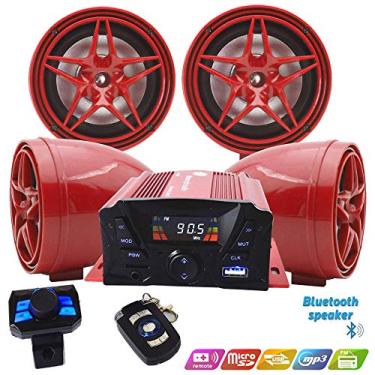 Imagem de XYC 12 V impermeável FM USB 4 canais 3 polegadas UTV ATV Bluetooth amplificador sistema de som estéreo mãos-livres áudio