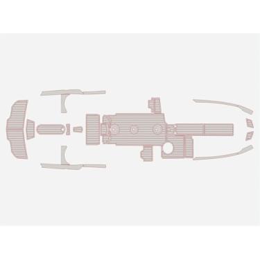 Imagem de Plataforma de natação Mastercraft XT24 Cockpit 2023 6 mm Espuma EVA Faux Teak Marine Floor (cinza sobre vermelho)