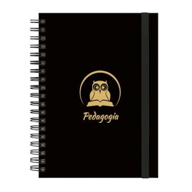 Imagem de Caderno Colegial Plus 12 Matérias Profissões Pedagogia (Preto e Gold)