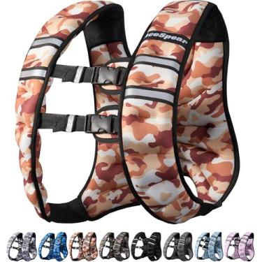 Imagem de AceSpear Colete pesado para homens e mulheres 4,5 kg/6,4 kg/8,2 kg/10,9 kg colete de peso corporal para corrida, caminhada, treino de força (camuflagem dourada, 5,4 kg)