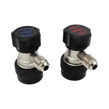Imagem de R134A H/L Ajustável Auto Carro AC Manômetro Alumínio Adaptador De Refr