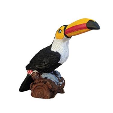 Imagem de Tucano Pequeno De Resina No Tronco Enfeite Decoração - Decore Casa