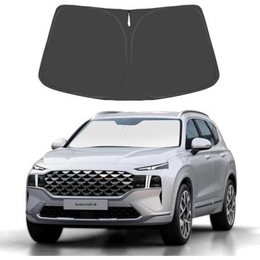 Imagem de Proadsy Para Hyundai Santa Fe 2019-2025 Para-brisa Para-brisa 4 Camadas Dobrável Protetor de Para-sol Frontal Blocos de Viseira Raios UV Mantém o Refrigerador do Carro