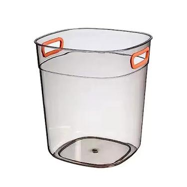 Imagem de balde de gelo para festas balde de gelo acrílico cinza com alça, refrigerador de balde de champanhe de plástico, banheiras de bebidas transparentes grossas, balde de vinho grosso para bar, casa