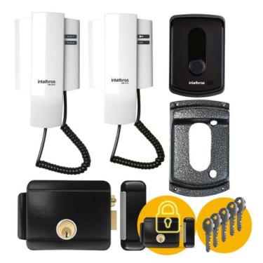 Imagem de Kit Porteiro Residencial Intelbras IPR 8010 com Extensão de Áudio, Fec