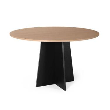 Imagem de Mesa de Jantar Redonda 4 Lugares 90cm Isabela Jade/Preto - Straub Web