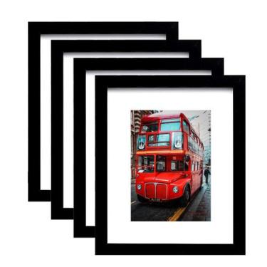 Imagem de Conjunto de 4 porta-retratos Pojah pretos de 20x25cm para 13x18cm ou 2