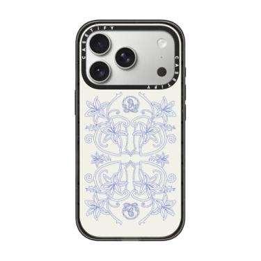 Imagem de CASETiFY Capa Impact para iPhone 17 Pro [fina/compatível com Magsafe/2,5 m. Proteção contra quedas de grau militar 4X] - Porcelana de jardim de luxo - Preto transparente