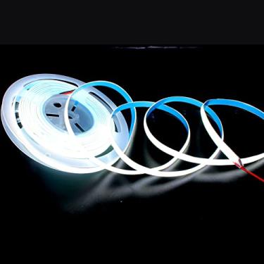 Imagem de BSY-LIGHTING Faixa de LED COB, 12 V 480 LEDs/m, luzes LED COB flexíveis, 5 m 2400 LEDs CRI90+ sem pontos, fita de luz LED branca fria 6000K para casa, quarto, cozinha, projeto DIY (não impermeável