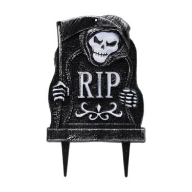 Imagem de Nishiyuenyi Placa de Decoração de Lápides de Halloween com Estaca, Placa de Lápide de Cemitério para Decoração de Casa Mal-assombrada para de Estrada, Camin, Style B, Tamanho real