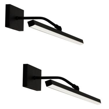 Imagem de Kit 2 Luminárias Arandela Quadro Led 3000K Preto 220V