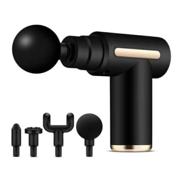 Imagem de Massageador Muscular Elétrico Portátil Profissional Silencioso – Pistola de Massagem Profunda com Liberação Miofascial, 4 Ponteiras, Recarregável, Alívio de Dor e Relaxamento