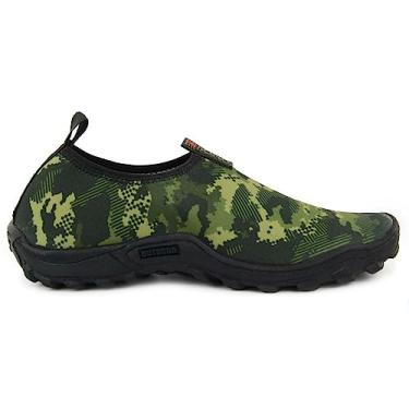 Imagem de Sapatilha Aquática Neoprene Náutica Antiderrapante Seca Rápido Unissex Leve Flexível Híbrida Versátil para Trilhas Cachoeira Bike Pesca Praia Aventura (Camuflado Verde, BR, Adulto, Numérico, 35)