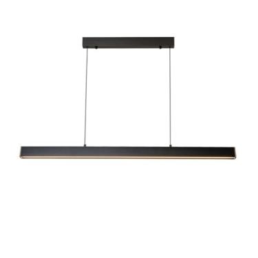 Imagem de Lustre de teto LED regulável, luminária pendente preta, luminária para bar, ilha de cozinha, luminárias para mesa de jantar, luzes suspensas para mesa de sinuca, lustres com controle remoto