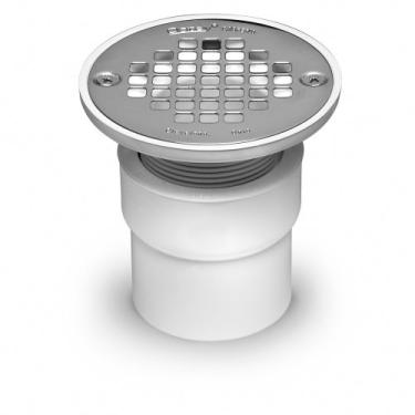 Imagem de Oatey Ralo de ABS 42383 com grelha redonda de latão fundido com anel quadrado, 5 ou 7 polegadas