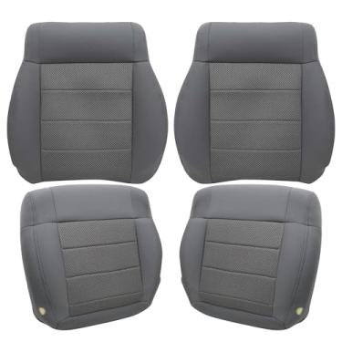 Imagem de Vigoraze Capas de assento de substituição para parte inferior e superior para motorista e passageiro cinza #E5DD compatível com Jeep Wrangler Sahara Rubicon 2008 2009 2010