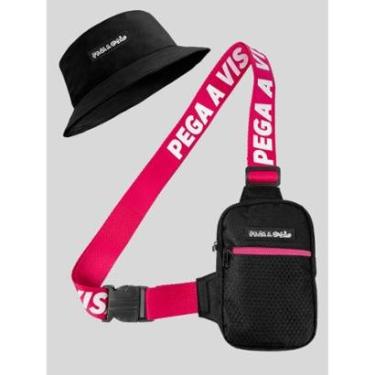 Imagem de Shoulder Bag Masculina Mini Bolsa Necessaire Basica + Chapeu Bucket Pega a Visão-Masculino