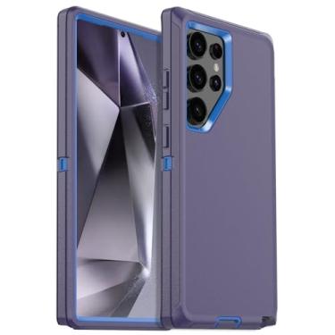 Imagem de DHSVEN Capa para Samsung Galaxy S24 Ultra, à prova de choque e à prova de quedas, antiderrapante, capa protetora resistente para Samsung S24 Ultra de 6,8 polegadas (azul escuro)